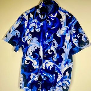 Authentic Versace Men’s Barocooflage Blue Short Sleeve Size XL